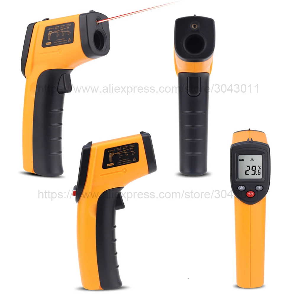 Бесконтактный ИК термометр Мини промышленный цифровой инфракрасный 50 ~ 380