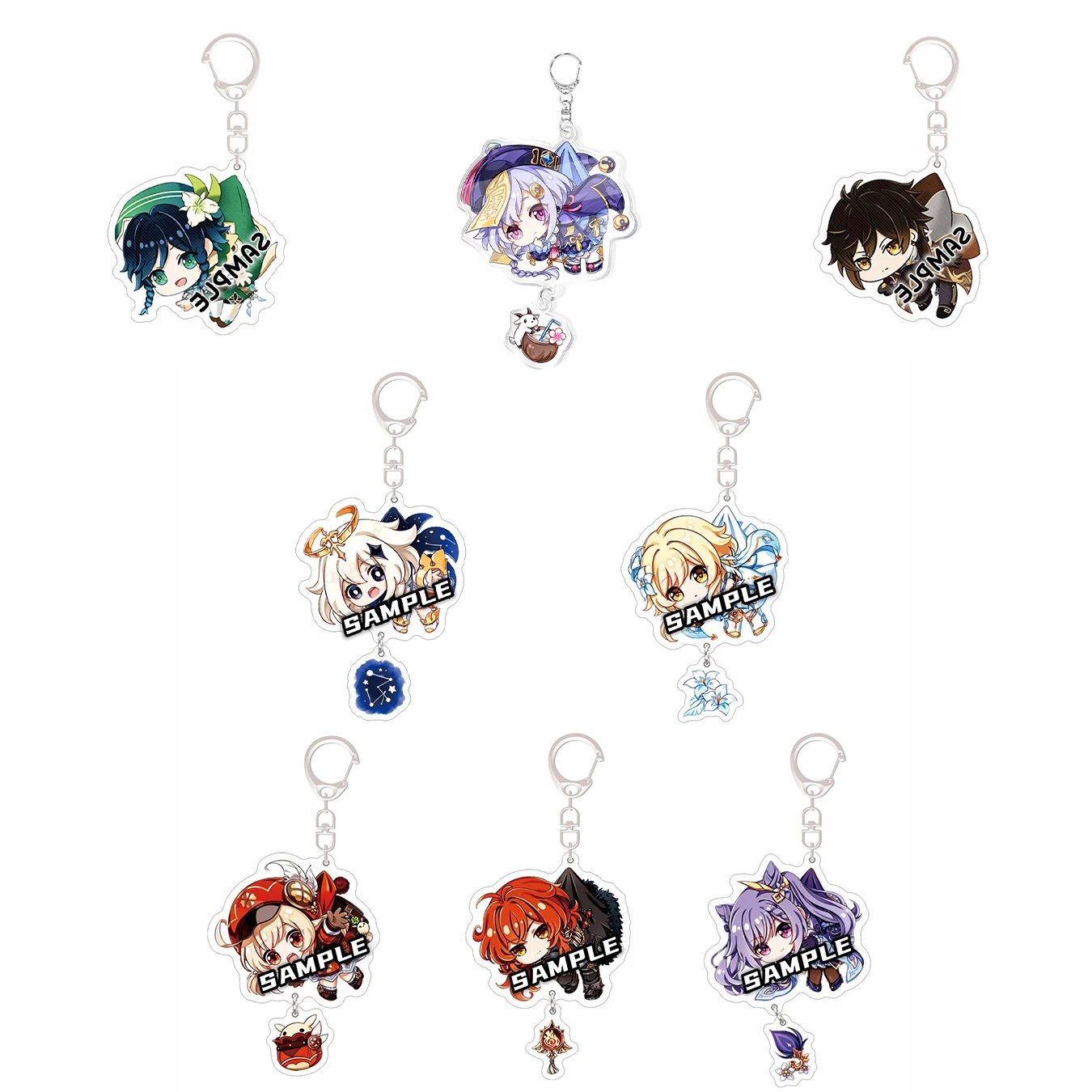 

Anime Keychain Genshin Impact keqing Venti Diluc Klee Hung Key Chain for Women Accessories Cute Bag Pendant Key Ring Jewelry