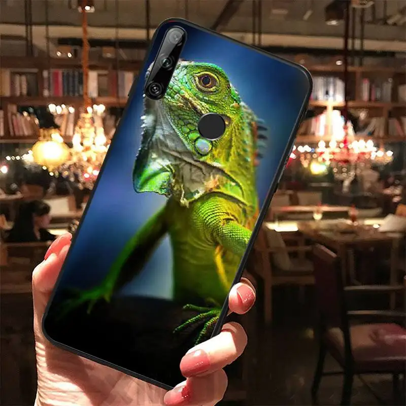 LJHYDFCNB ящерица Хамелеон черный ТПУ мягкий резиновый чехол для телефона Huawei Y5 Y6 Y7 Y9