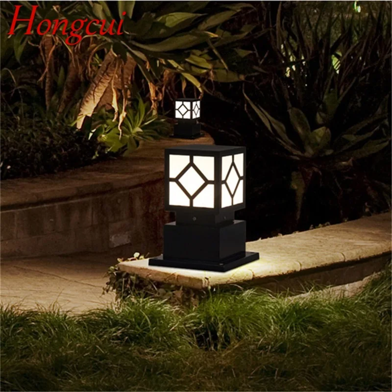 

Hongcui Outdoor Wall Lamp Post Light Fixture Modern Patio LED Pillar Waterproof Lighting For Porch Balcony Courtyard Villa