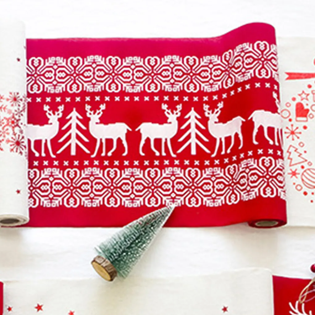 

Christmas Themed Table Runner Printed Tablecloth Home Restaurant Dining Table Runner