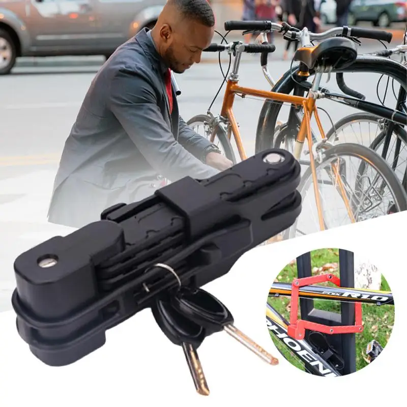 

Steel Bicycle Lock Cycling Equipment MTB Cycling Folding Lock Anti-theft Safety Mountain Bike Electric Motorcycle Joint Lock