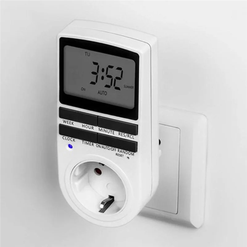 

Electronic Digital Timer Switch European British American Style Plug Kitchen Timer 12/24 Hour Cyclic Programmable Timing Socket