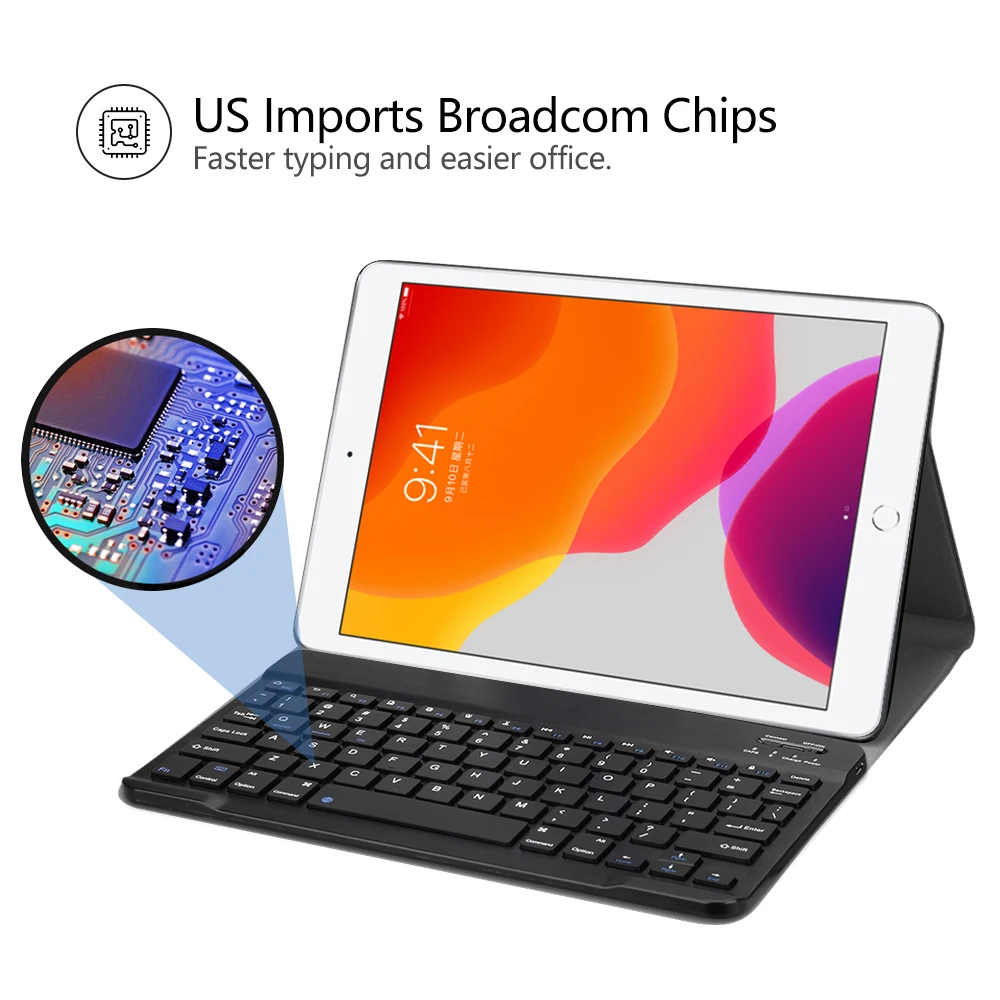 Чехол с клавиатурой для iPad 10,2 чехол funda для Apple iPad 7 7-го поколения из искусственной кожи беспроводной Bluetooth чехол для планшета