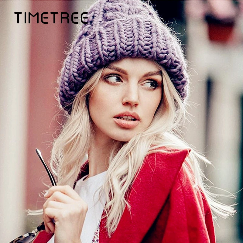 Шерстяной вязаный однотонный зимний женский берет ins в стиле ретро с защитой ушей