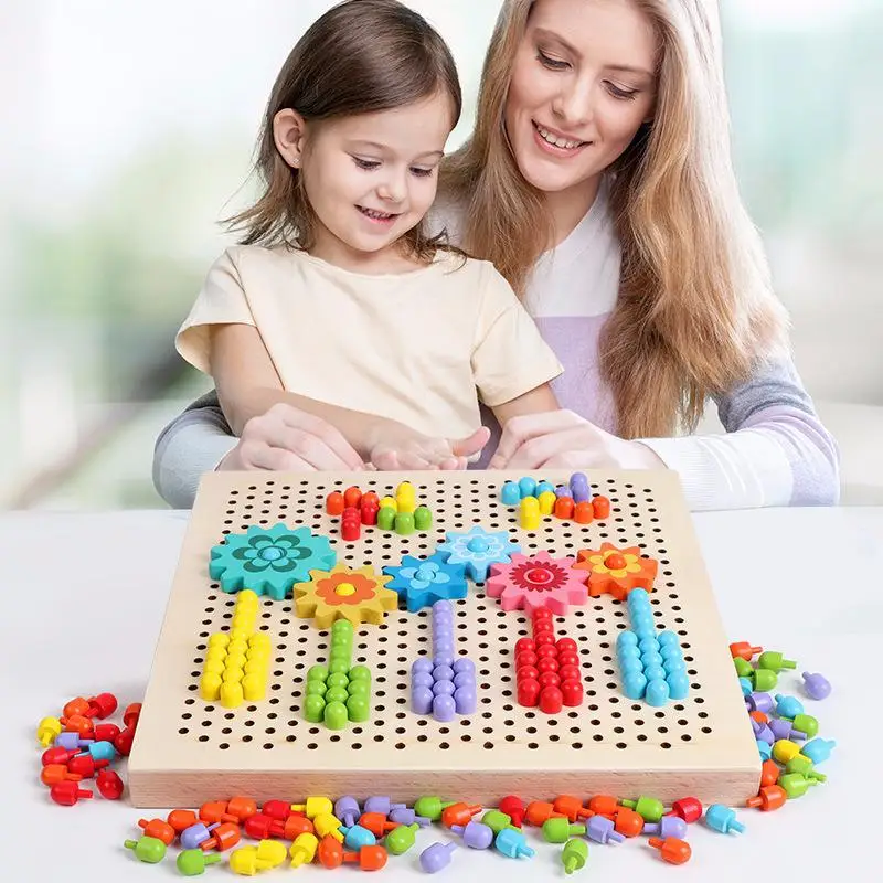 Деревянная обучающая игрушка Монтессори креативные учебные пособия ногти в виде