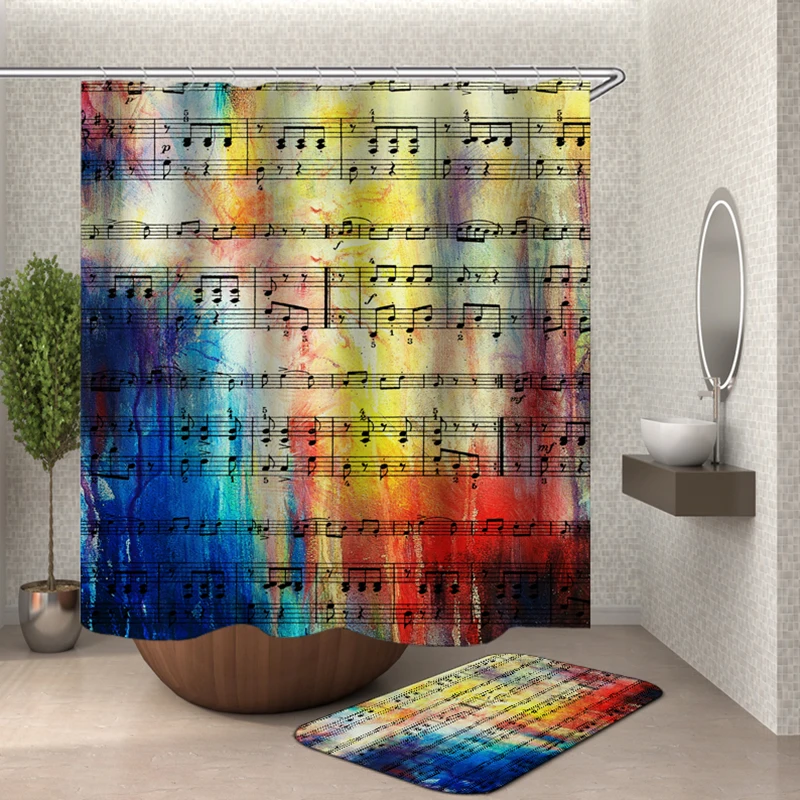 

Занавеска для душа из полиэстера, занавеска для ванной комнаты с музыкой, Прямая поставка