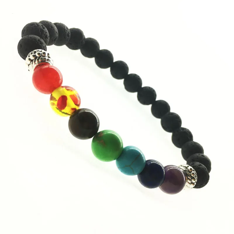 Классический браслет из бисера чакра браслеты мужские черные лавы бусины с