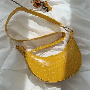 High Quality Female Handbags Banana Designer Bags Famous Brand Women
Embossed PU Leather Crocodile Womens Bags Wide Strap 2019 34.23 USD