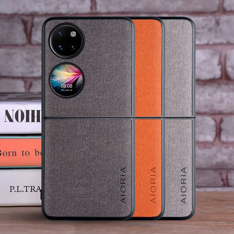 Чехол для Huawei P50 Карманный чехол Роскошный текстильный кожаный мягкий ТПУ