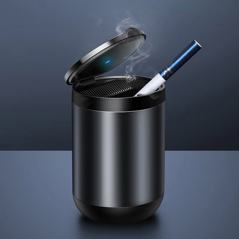 

Car Ashtray Alloy Ash Tray Aluminum Cup Portable Smokeless Auto Ashtray Flame Retardant Cigarette Holder Box