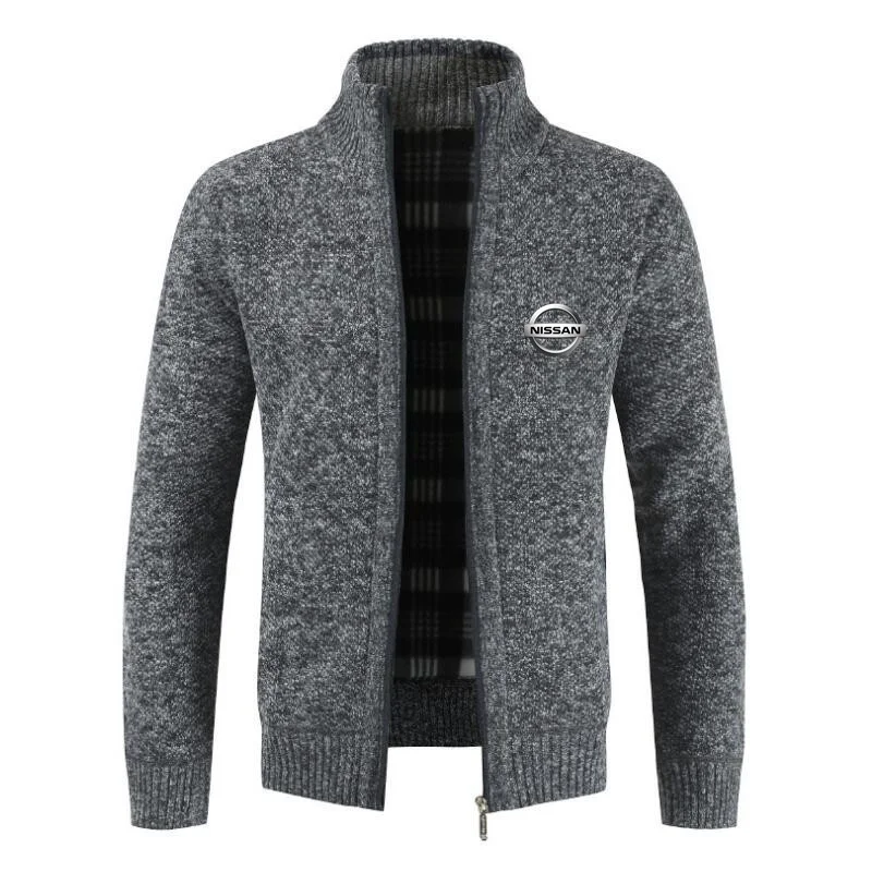 

Nissan car LOGO men's business casual sweater cardigan men's slim knit sweater zipper sweater coat autumn and winter