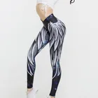 Женские Бесшовные Леггинсы для фитнеса и йоги, эластичные спортивные штаны с принтом крыльев Ангела для контроля живота, спортивная одежда для бега, 2020