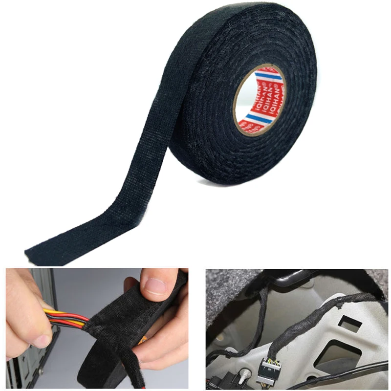 

15/20 Meter Heat-resistant Flame Retardant Tape Coroplast Adhesive Cloth Tape For Car Cable Harness Wiring Loom Protection
