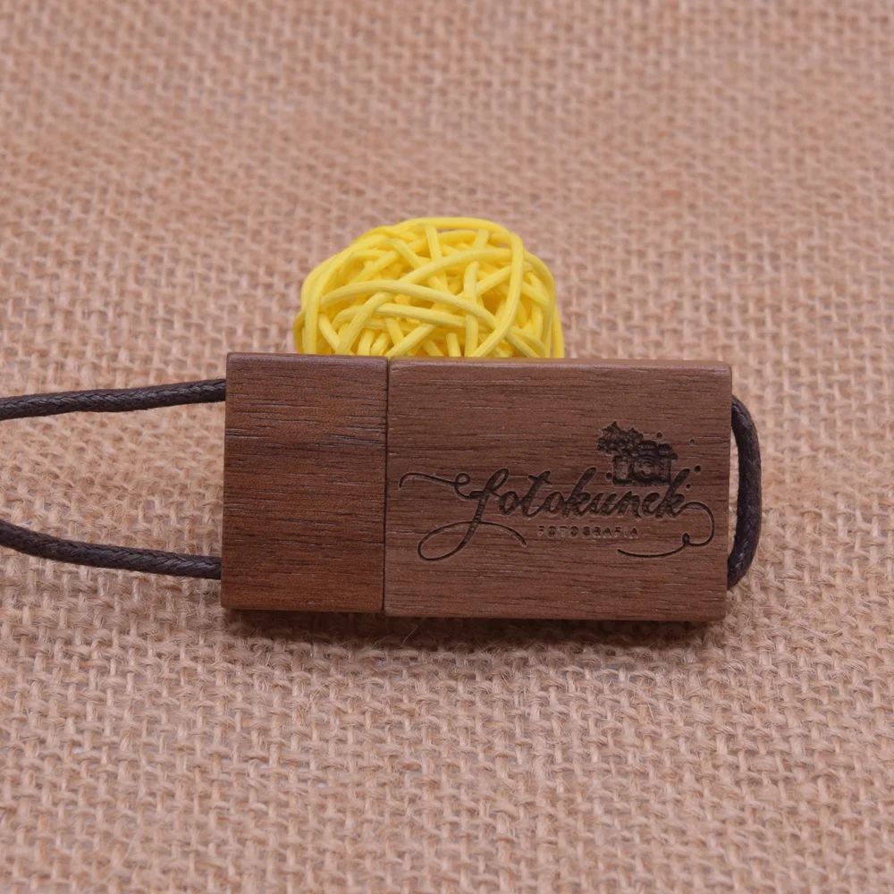 Логотип квадратный деревянный с веревкой USB флэш накопитель 2 0 Флешка 32 ГБ 16 1 Гб 64
