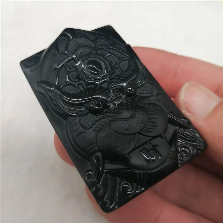 Прямая поставка натуральное обсидианское сокровище Pi Yao счастливое ожерелье