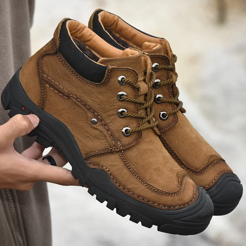 Новинка зимняя профессиональная Уличная обувь Мужская походная из натуральной