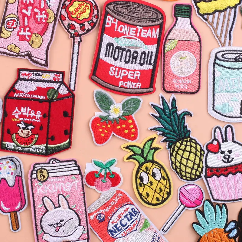 

Термоклейкие патчи для одежды, патчи для одежды с вышивкой в виде молочного леденца, гамбургера, патчи для одежды, вышитые патчи с птицами, з...