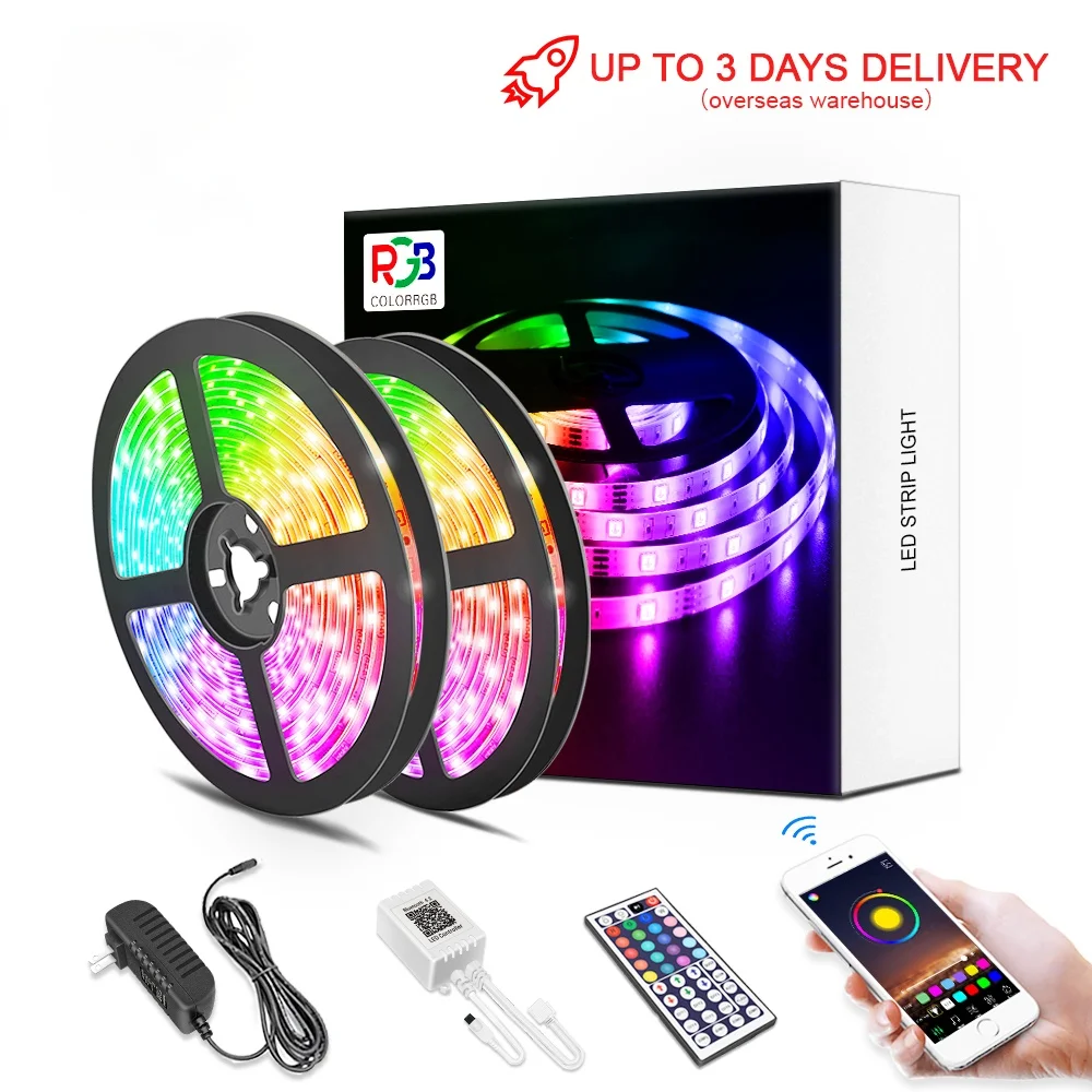 

LED Strip Light ,RGB 5050/SMD2835, Flexible Ribbon, DIY Led Light Strip RGB Tape Diode DC 12V Phone app bluetooth