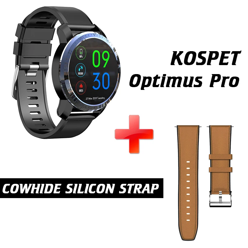 Add Brown Strap Смарт-часы KOSPET Optimus Pro, 3 ГБ, 32 ГБ, две системы, 4G, 800 МП, Android, мА/ч, батарея, IP67, Smatwatch, мужские часы для IOS, Android - Цвет: Add Brown Strap