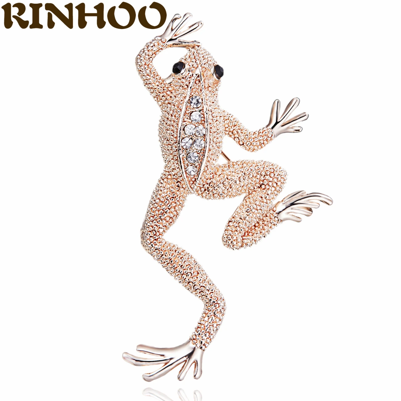 

RINHOO 2 Colors Rhinestone Jumping Frog Brooches for Women Kids Cute Vivid Animal Brooch Pin Vintage Fashion Jewelry