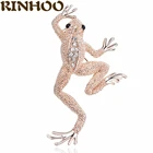 RINHOO 2 Цвета Стразы прыжки Броши лягушка для женщин дети милые яркие животное брошь на булавке винтажная мода ювелирные изделия