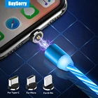 магнитная зарядка зарядный кабель USB Type-C, светящийся светодиодный шнур для подсветки, зарядное устройство для Samsung, iphone xiaomi магнитный кабель Аксессуары для мобильных телефонов кабель type c Смартфоны