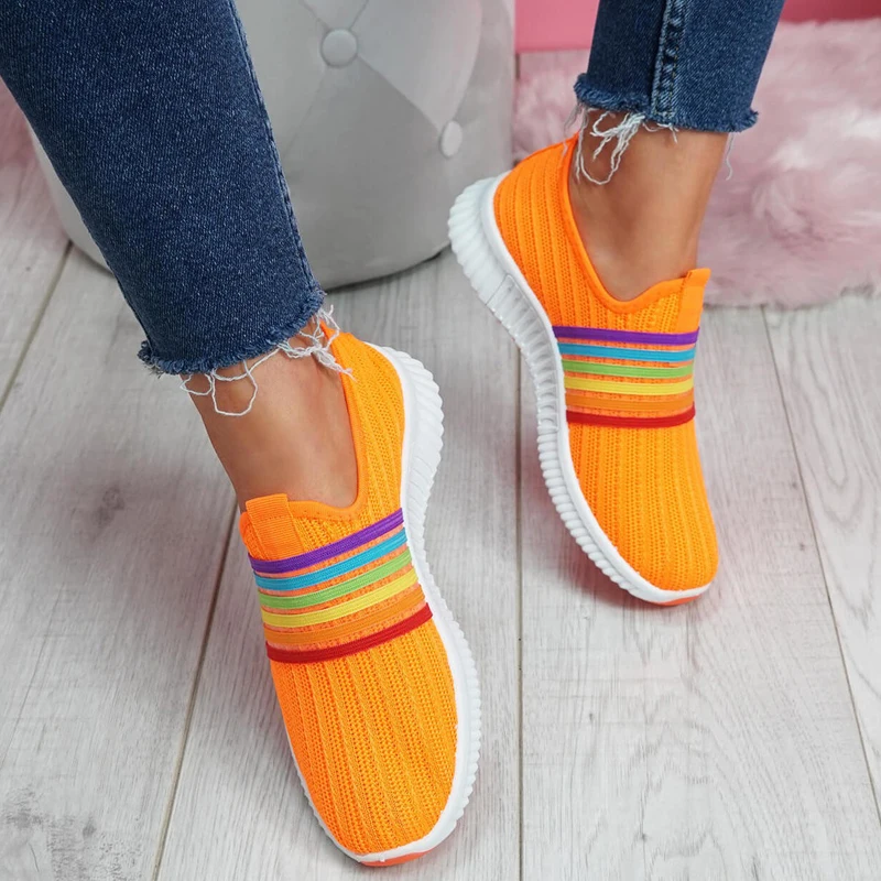 

2021 Summer Women Sneakers Shoes Breathable Mesh Slip-on Flat Sock Shoes Women Loafers Shoes Casual Sports Shoes Plus Size