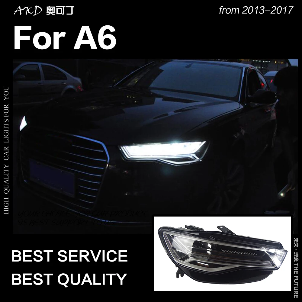 AKD Стайлинг автомобиля для A6 фары 2012 2018 модернизация A6L все светодиодный ные DRL