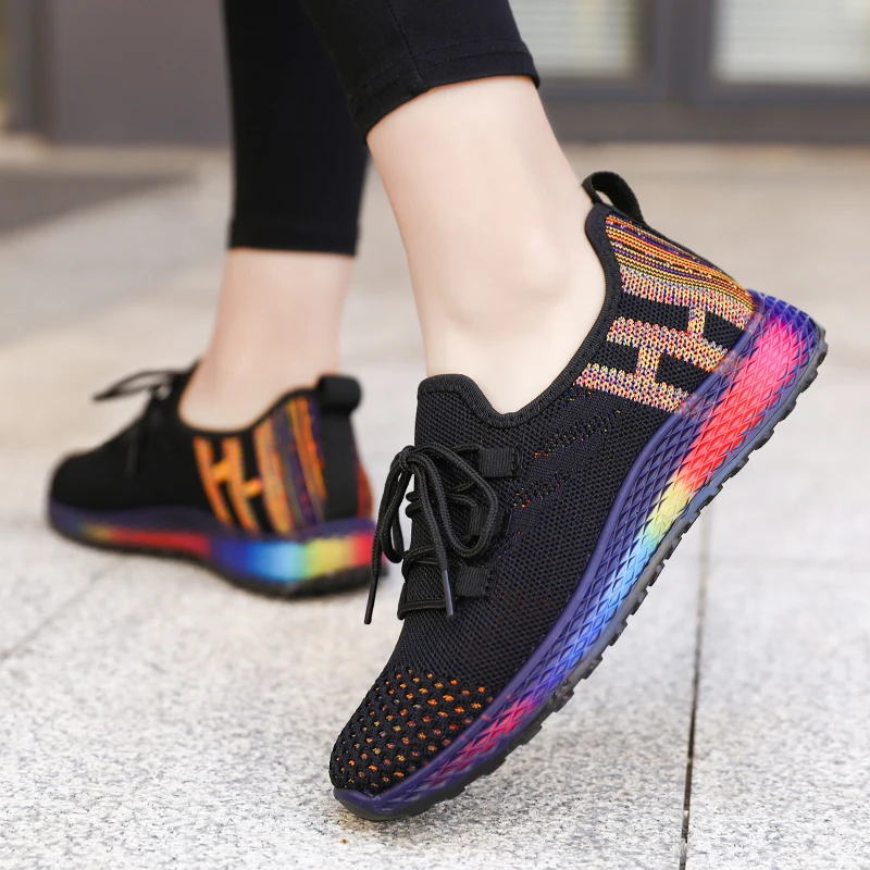 Дышащая теннисная обувь для женщин удобная спортивная тренажерного зала уличные