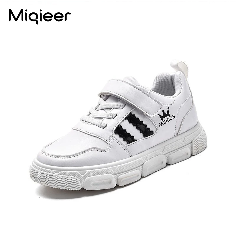 

Children Casual Sneakers Breathable Kids Sports Shoes Fashion PU Leather Soft Non-slip Girls Sneakers Boys School White Shoes