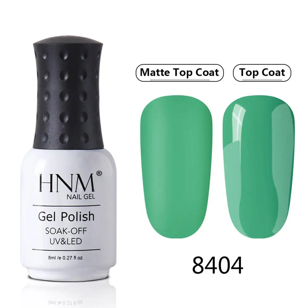8404 HNM Green Yellow Matte Effect Gel Nail Polish Need Matt Top Coat Base Semi Permanent UV LED Lamp Hybrid Varnishes Lacquer Gellak - Color: 8404