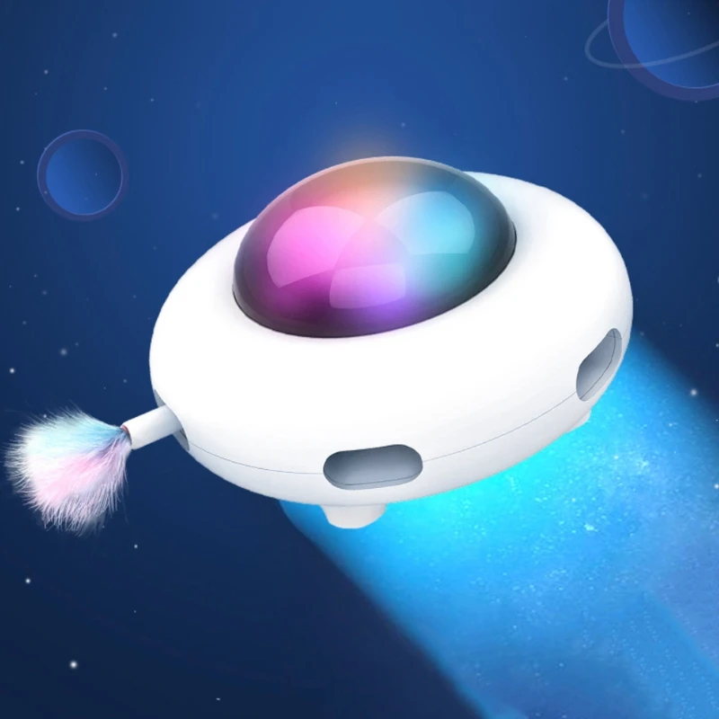 

Electric Cat Toy Smart Teasing Stick Game Spinning Turntable Auto Cleaning Hair kitten toys interactive cat toys feather cat toy