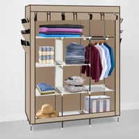bedroom clothing storage cabinet non woven wardrobe closet dustproof waterproof home furniture portable multipurpose shelf blue
