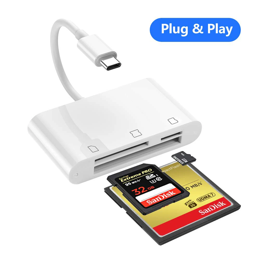Считыватель sd карт RayCue 3 в 1 usb type C для SD/Micro SD/устройство считывания SF USB карта