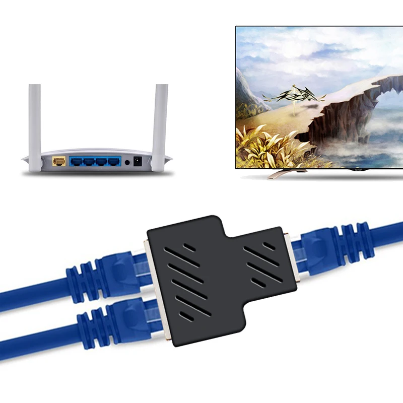 1 To 2 LAN RJ45 Connector Network Cable Splitter Extender Plug Adapter oxygen free copper conductor | Компьютеры и офис