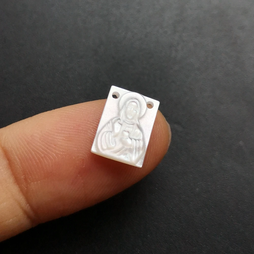 20 шт./лот 8x11 мм натуральное прямоугольное Священное Сердце Иисуса перламутровая