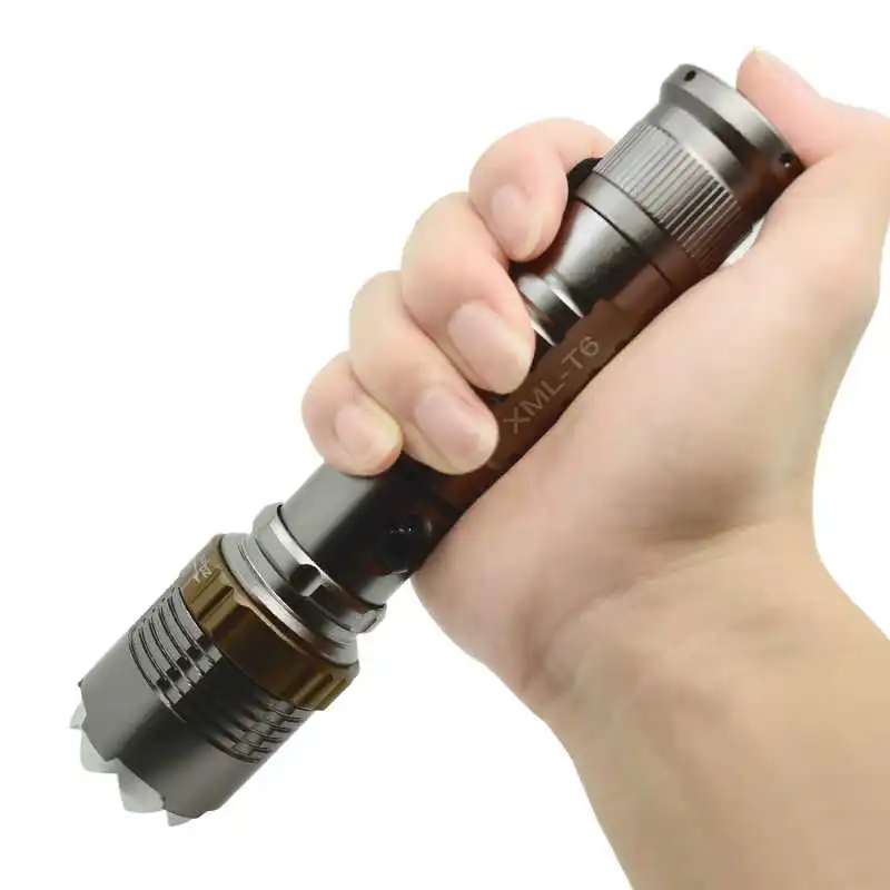 Самообороны палочки наклейки фонарь XM L T6 масштабируемый светодиодный фонарик