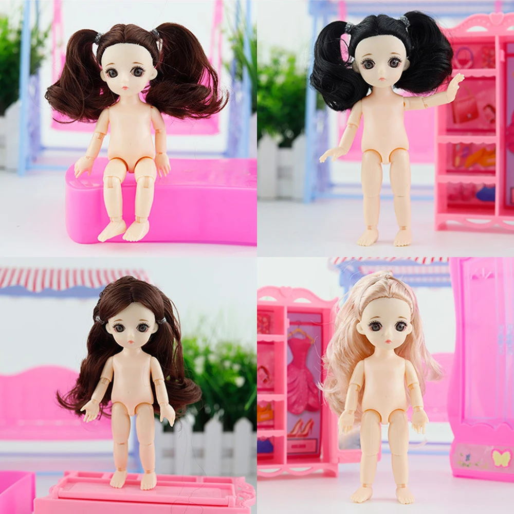 13 подвижных шарнирных 15 см 1/12 Bjd куклы игрушки 3D большие глаза голые женские тела