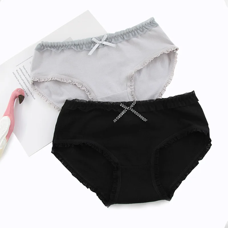 Нижнее белье для молодых девушек 6 цветов кружевные хлопковые трусики с принтом
