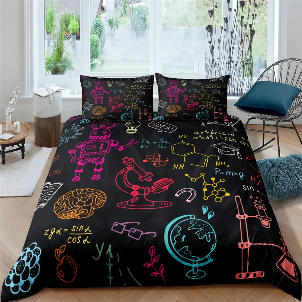 Cartoon Robot Duvet Cover&ampPillowcase 3D Printed Bedding Set 2/3 Pcs Double Full Queen King Size Quilt Cover Home Textiles | Дом и сад