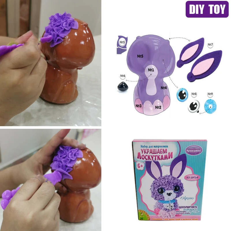 

Plush 3D Rabbit DIY Toys Handmade Animal Rabbit Creative Plush Toys-Educational Toys Birthday Gifts