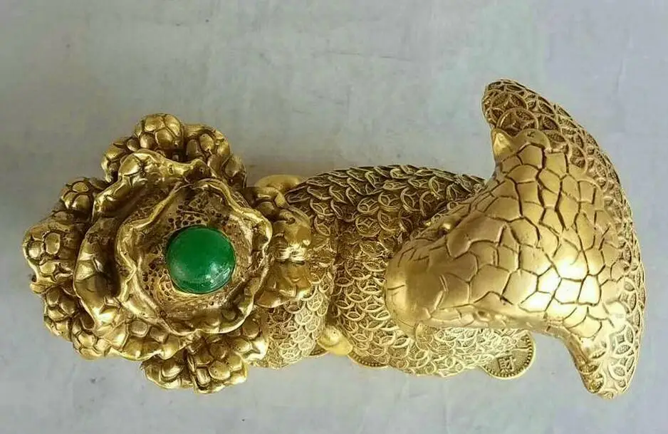 Китайская старинная Бронзовая статуэтка fengshui Fortune snake money сто долларов | Дом и сад