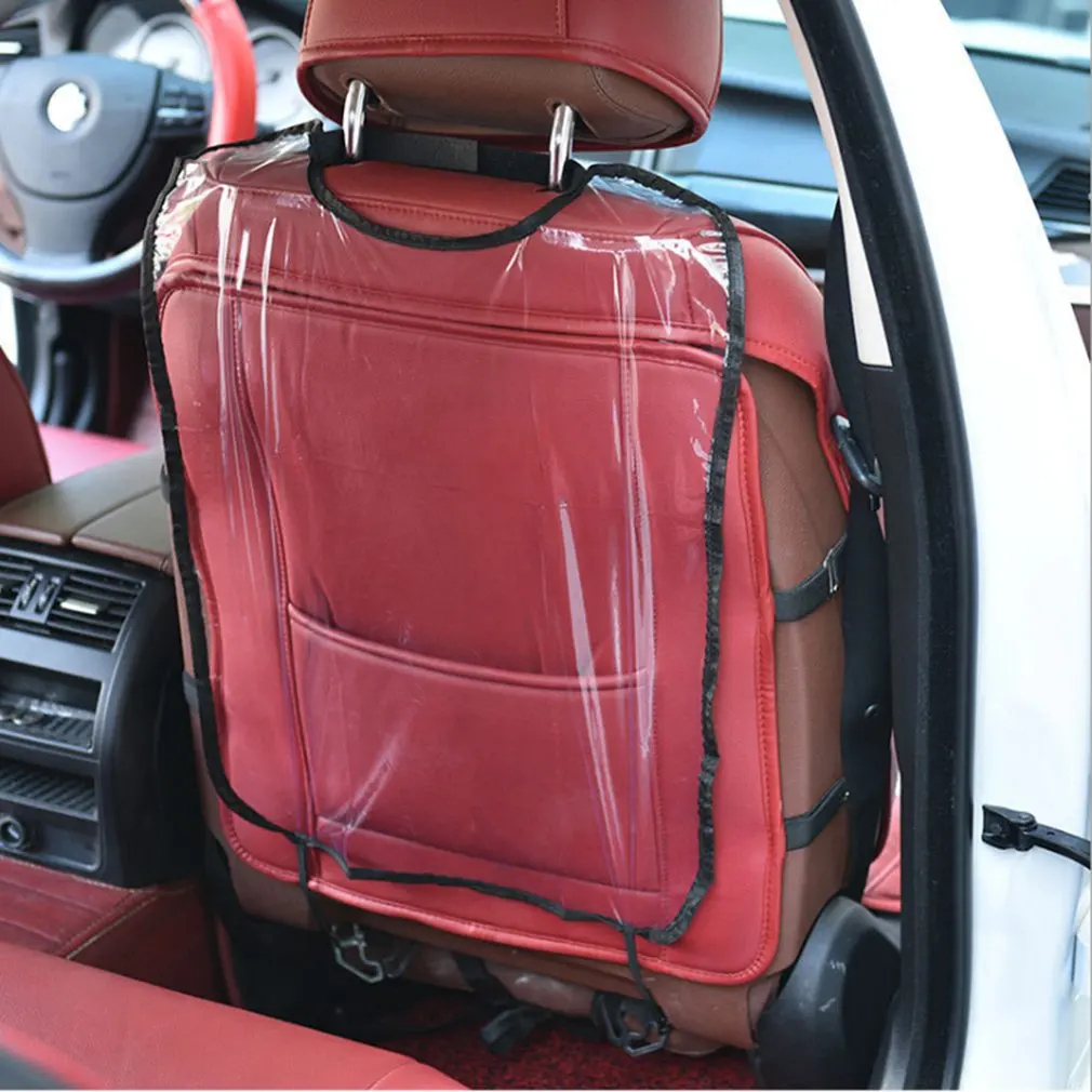 Cubierta de protecci&oacute;n para el respaldo del asiento del cuidado del coche cubierta protectora para ni&ntilde;os limpieza transparente almohadilla Anti-Kick accesorios de autopartes-1