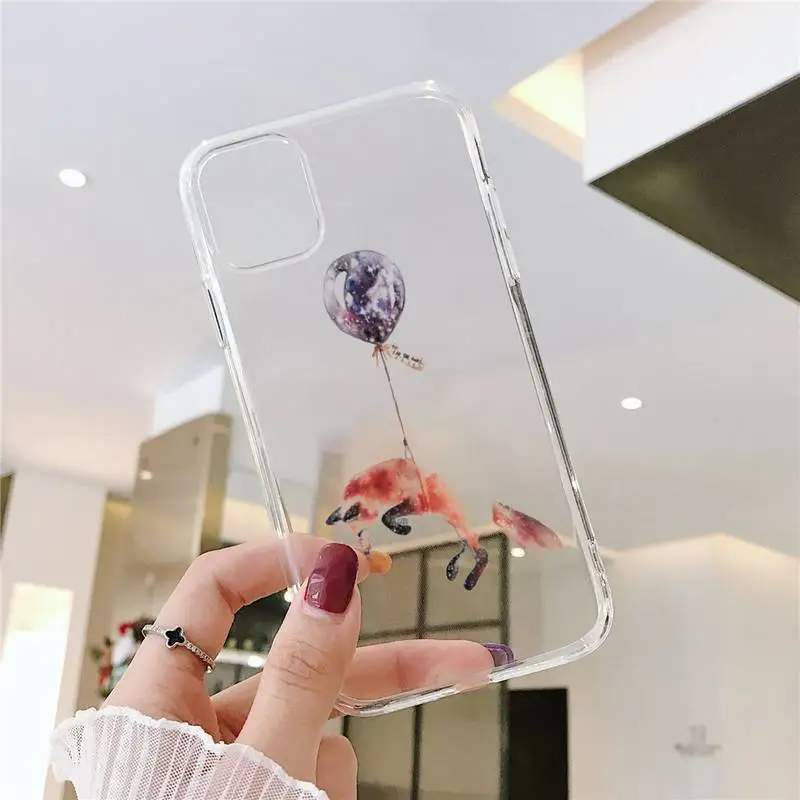 

Cute animal on balloon art design Phone Case Transparent soft For iphone 5 5s 5c se 6 6s 7 8 11 12 plus mini x xs xr pro max