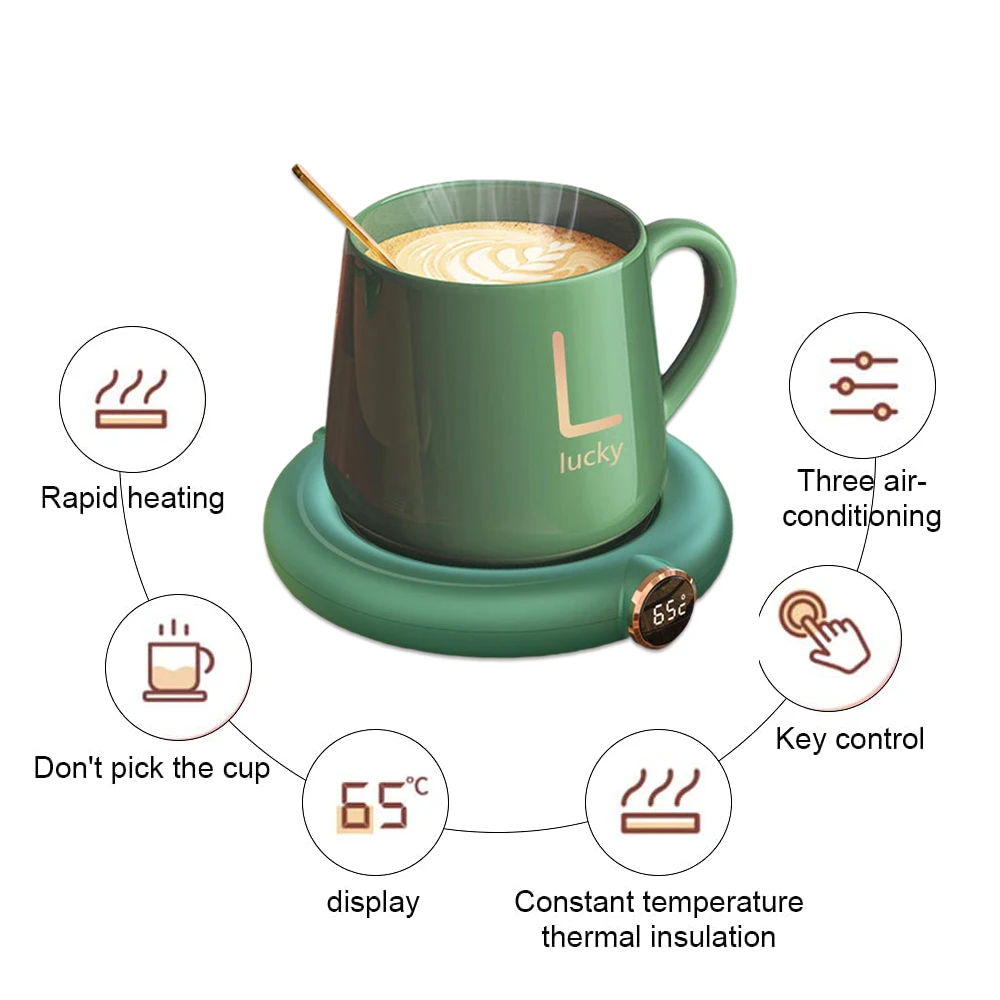 USB Heating Coaster Electric Coffee Warmer Pad ABS Cup For Milk Tea | Дом и сад