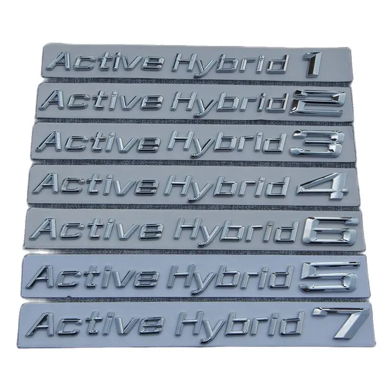 Chrome Shiny Silver Plastic ABS Car Trunk Rear Sides Letters Badges Emblems for BMW Active Hybrid 1 2 3 4 5 6 7 8 |