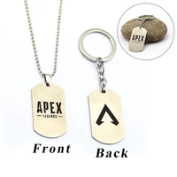 game apex legends keychain stainless steel metal key ring necklace for bag pendant men jewelry llaveros hombre accessories