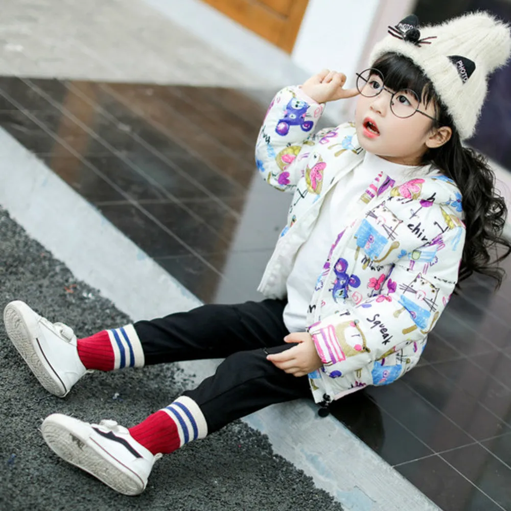 От 1 до 5 лет Детская куртка пуховое пальто зимняя для маленьких девочек парка