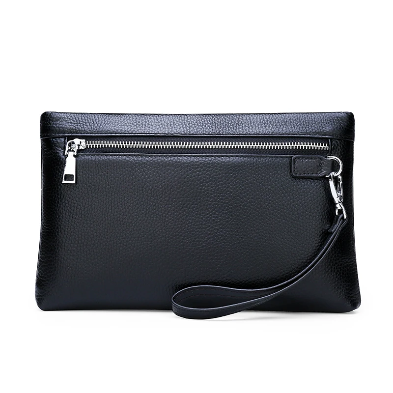 FEIDIKABOLO Men Walet 100% Genuine Leather Purse Clutch Bags Black High Quality Long Male Purses Cow Leather Male bags Handy Bag